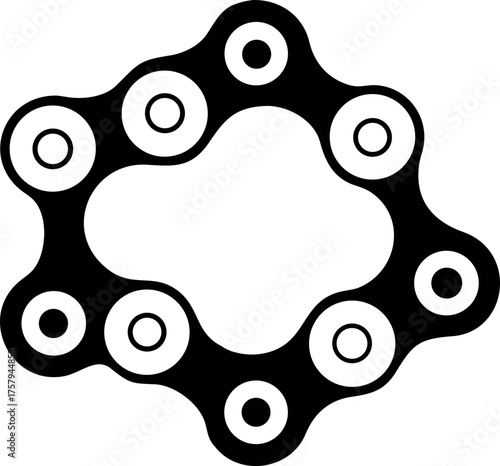 Abstract interlinked chain design, a conceptual illustration symbolizing robust security, unbreakable strength, and reliable protection for data and systems