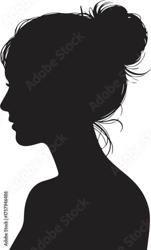 black and white silhouette vector icon of a romantic cameo design with vintage charm on a white background.