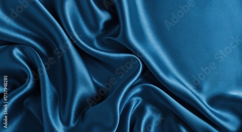 Luxurious Blue Silk: The intricate folds of shimmering blue silk create a mesmerizing display of texture, embodying elegance and opulence. 