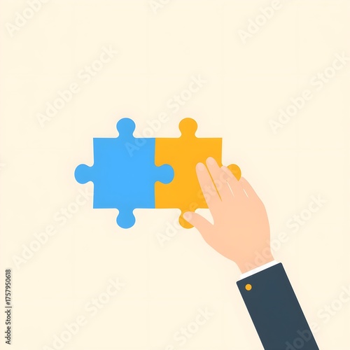 Business Collaboration Concept with Puzzle Pieces
