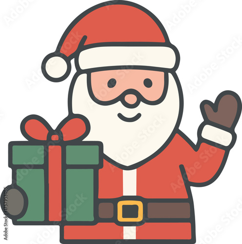 santa clause with a gift