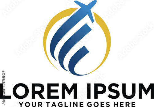 Travel Agency holiday letter E or F logo