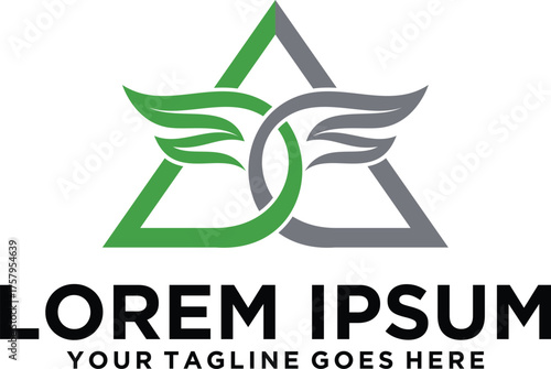 Triangle letter F Wings logo