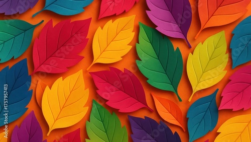 Wallpaper Mural Vibrant paper leaves autumn wallpaper for desktop Torontodigital.ca