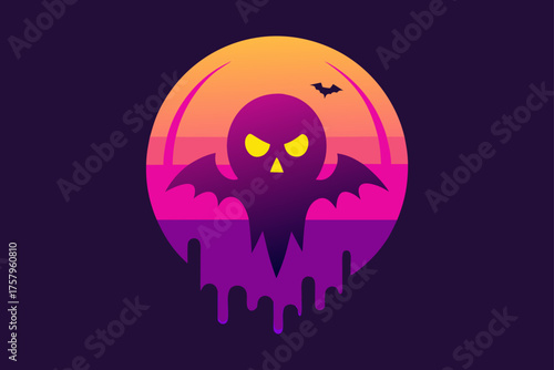 Halloween Neon Gradient Spooky Tone Blur