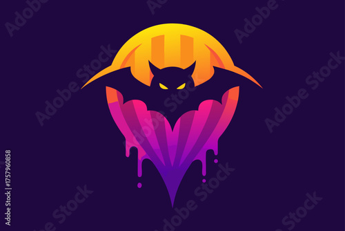 Halloween Neon Gradient Mix Purple Orange