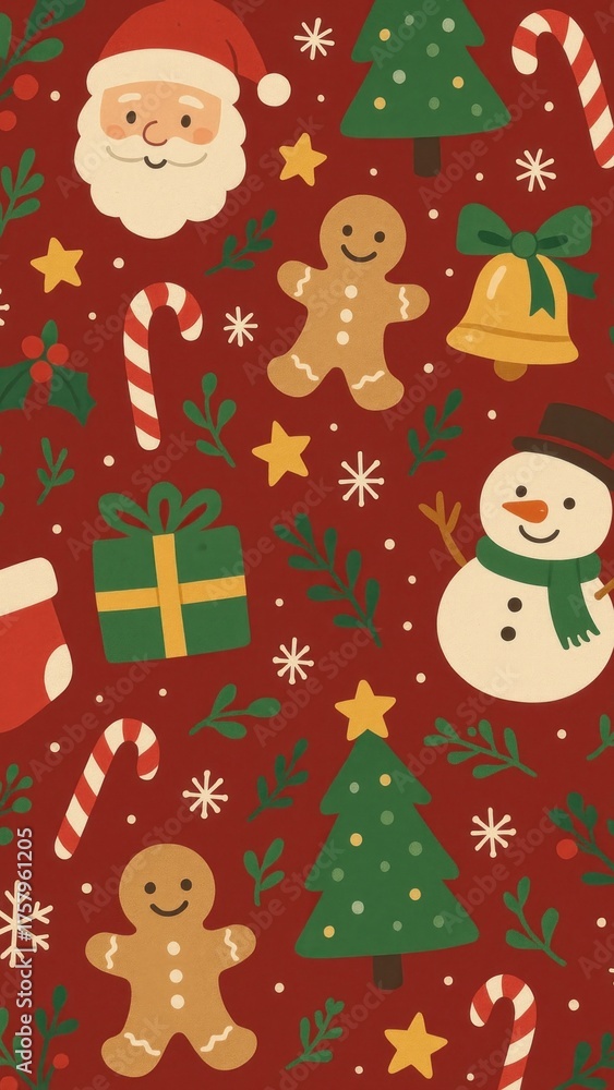 Fototapeta premium Festive holiday-themed mobile wallpaper