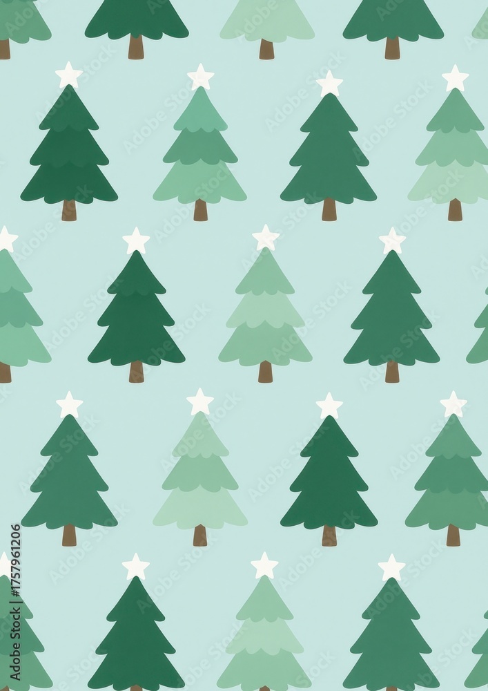 Obraz premium Festive evergreen tree pattern