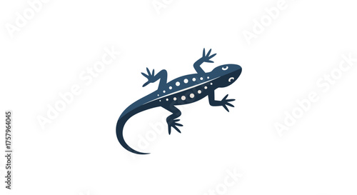 Illustration of a stylized salamander with distinct markings in a modern design