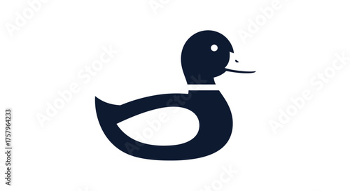 Elegant and minimalist duck icon isolated on clean white background artwork featuring a simple yet