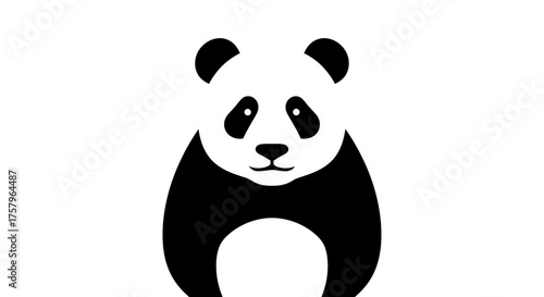 Minimalist Panda Bear Vector Illustration on White Background for Creative Designs