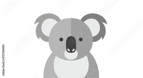 Cute Koala Bear Vector Illustration on White Background for Children Content