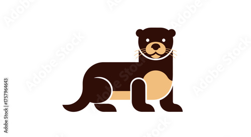 Playful Otter Graphic: A Modern and Minimalist Illustration of a Cute Animal