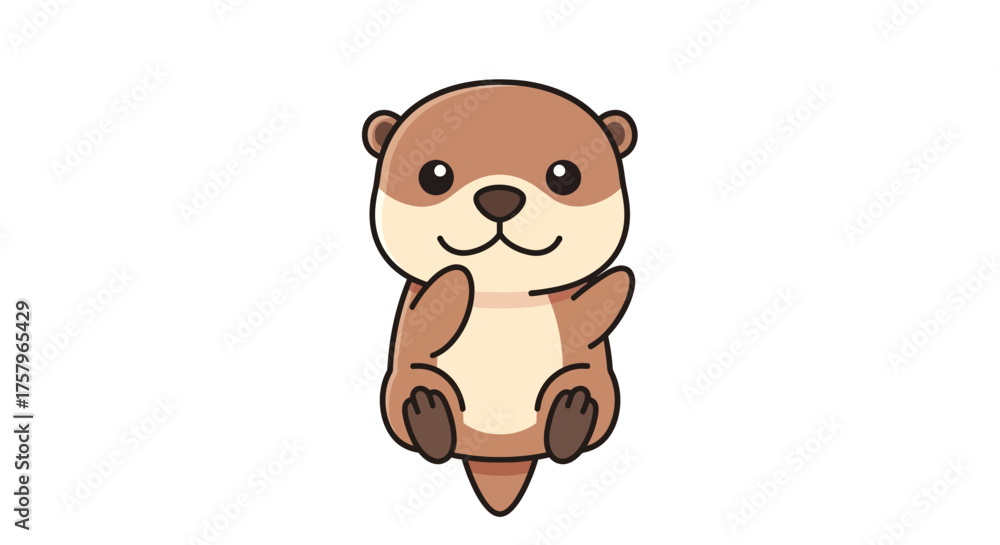Fototapeta premium Adorable cartoon otter illustration perfect for children's books and educational resources