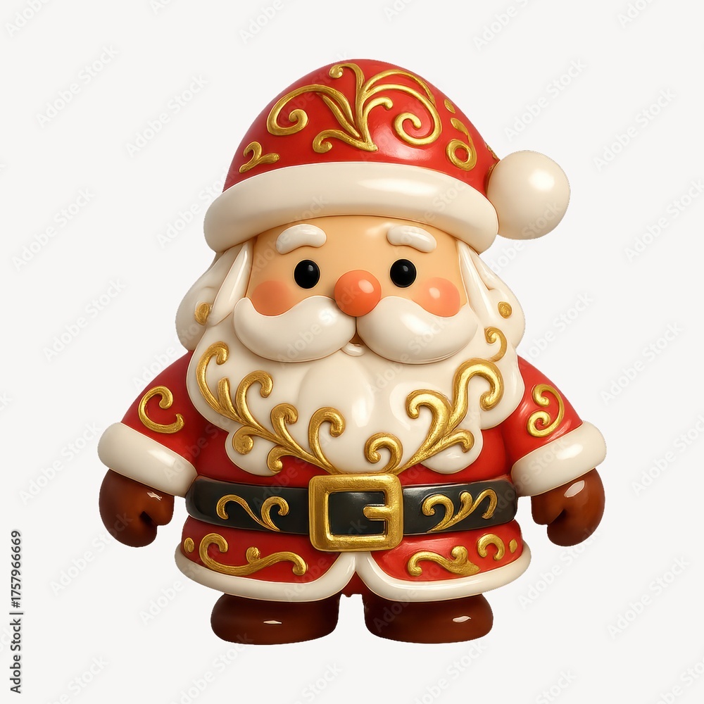 Fototapeta premium Cute festive Santa figurine illustration.