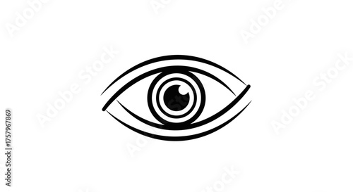 Simple and modern vector illustration of an eye with detailed line work and a clean aesthetic