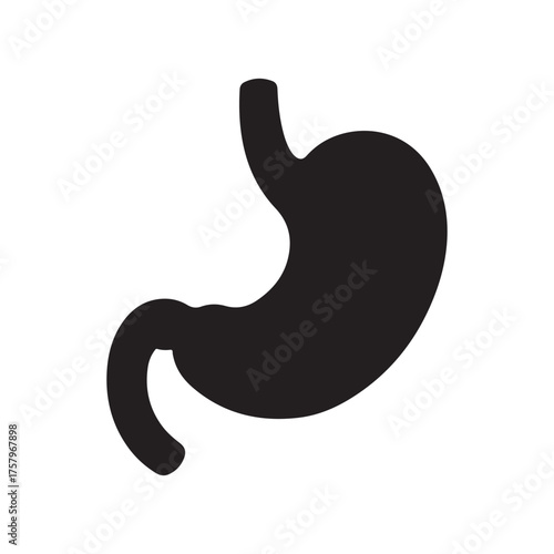 Stomach black silhouette vector illustration isolated on white background
