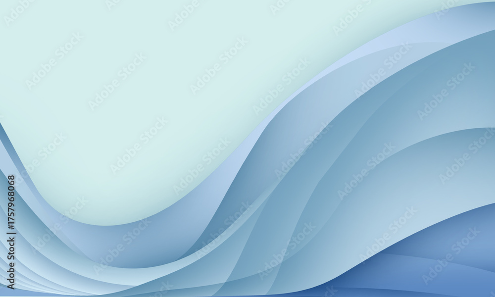 Fototapeta premium Abstract Blue Wavy Layers Gradient Background Design
