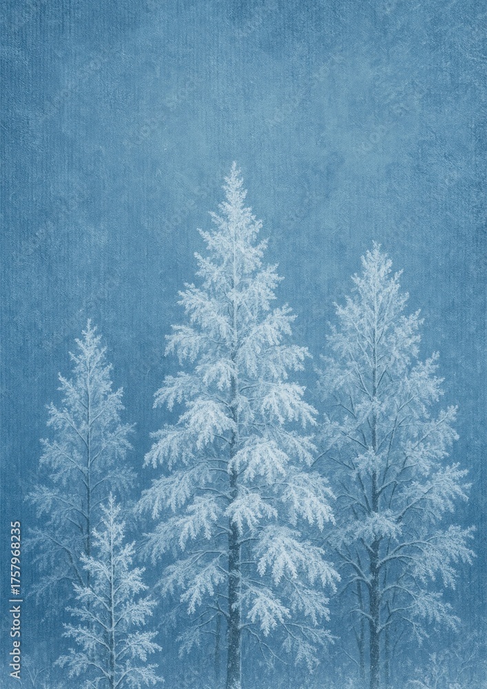 Fototapeta premium Serene frosty trees landscape