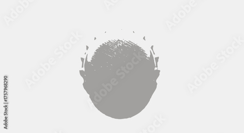 Abstract gray textured head with a mysterious and artistic design creates thought-provoking imagery