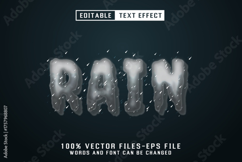 Rain Editable Text Effect