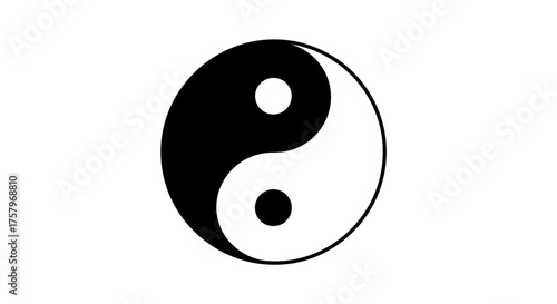 Classic depiction of the Yin and Yang symbol representing duality and harmony
