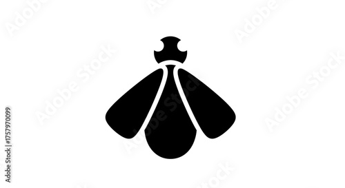 Minimalist design featuring a silhouetted firefly on a clean white background display simple beauty