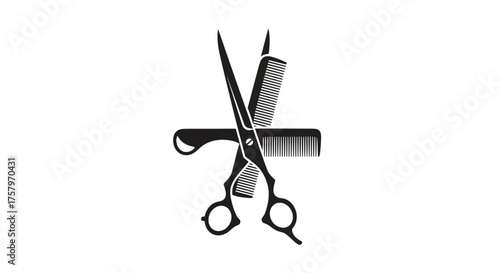 Professional Hairdressing Salon Tools Icon Represents Barber Shop Equipment Design