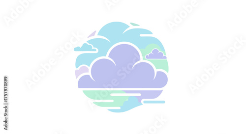 Pastel cloudscape illustration evoking tranquility and dreamlike atmosphere in nature scene