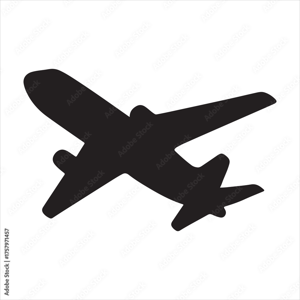 Obraz premium Plane shilhotee vector on white background