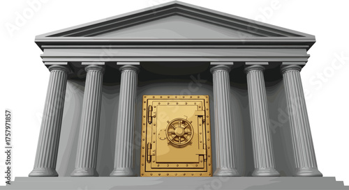 Stunning bank vault entrance, perfect for finance, investment, and security themes in your next project, conveying trust and stability