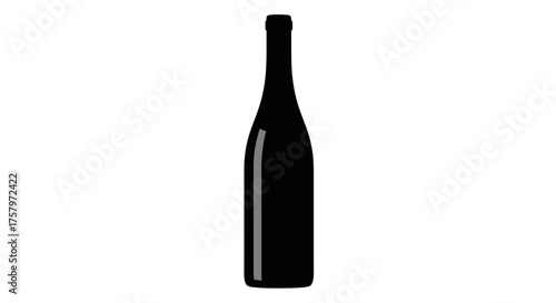 Elegant minimalist silhouette of a wine bottle, a symbol of celebration and refined taste for