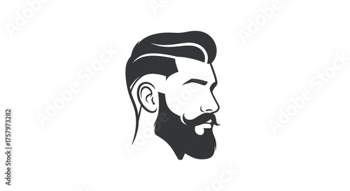 Elegant and modern bearded man vector illustration for barbershop branding or design projects