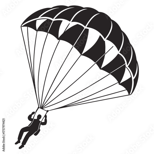 paraglider silhouette vector