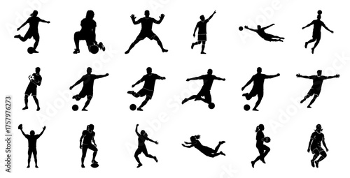Soccer players in action football sport