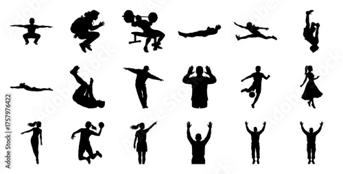 Sports and activities silhouettes people action