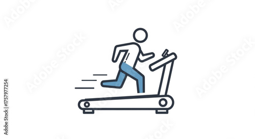 Man Running on Treadmill, Fitness, Exercise and Workout, Healthy Lifestyle
