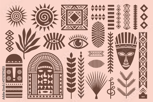 African Tribal Symbols Ethnic Motifs and Design Elements
