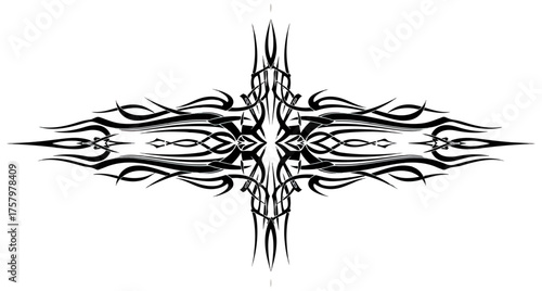 Abstract geometric ornament black and white symmetry design