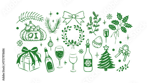 Festive christmas collection vector graphics for holiday celebrations and winter designs