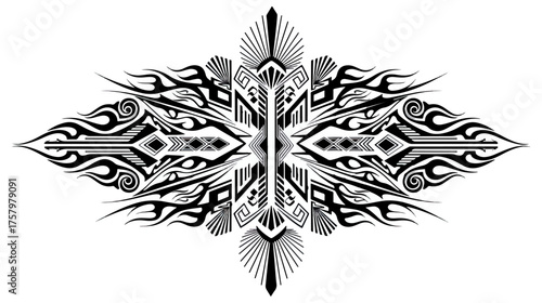Abstract geometric patterned design black and white symmetry