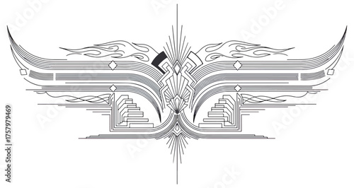 Abstract graphic design element with art deco style