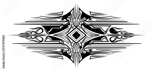 Abstract graphic design element with geometric shapes and symmetry