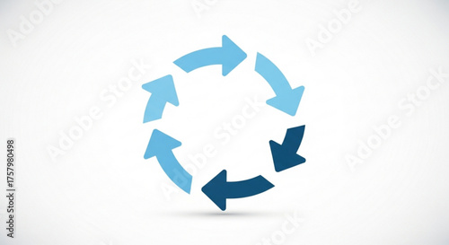 Recycle symbol with arrows in a circle environment, sustainability, and waste management illustration