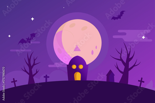 Glowing Halloween soft gradient purple haze background