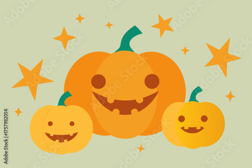 Spooky Art With Watercolor Pumpkins And Stars