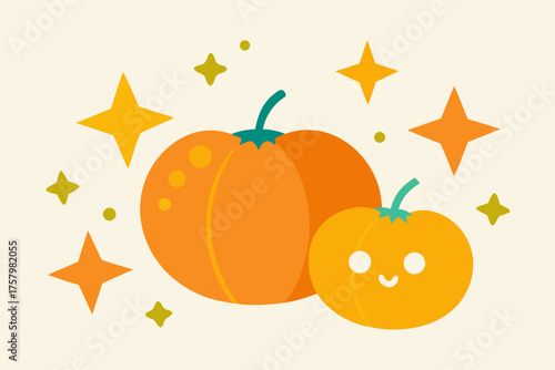 Halloween Field Pumpkins Watercolor Background