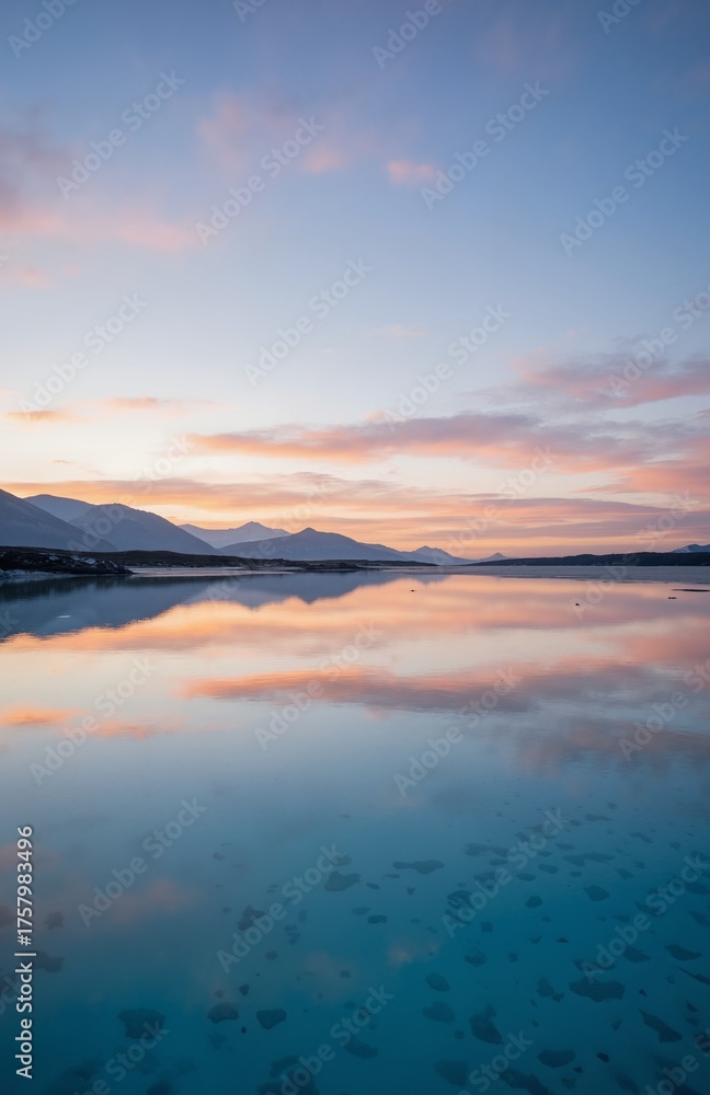 Fototapeta premium sunset over the lake
