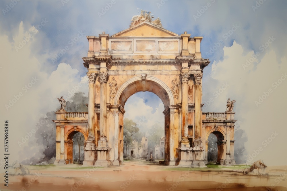 Obraz premium Arch architecture arched person human.