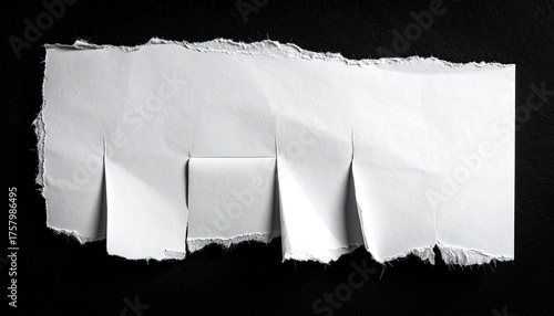 Torn Paper With Tear Off Tabs And Rough Edges On Black Background